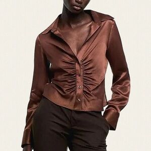 House of Harlow Satin Blouse